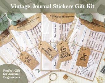 Journal Sticker Kit | Vintage Floral Bullet Journal & Planner Stickers | Gift for Journaling Beginners