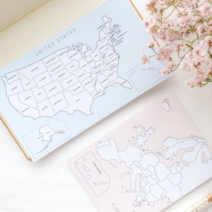 Sticker carte du monde, carte de voyage, Stickers Bullet Journal des voyageurs, Sticker carte des pays où j'ai été, cadeau pour les amateurs de voyage