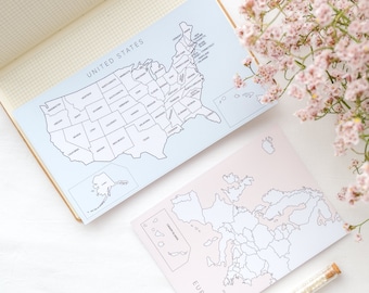 Weltkarte Tracker Aufkleber, Reise-Tracker-Karte, Reisende Bullet-Journal-Aufkleber, Länder, in denen ich Kartenaufkleber, Geschenk für Reiseliebhaber habe