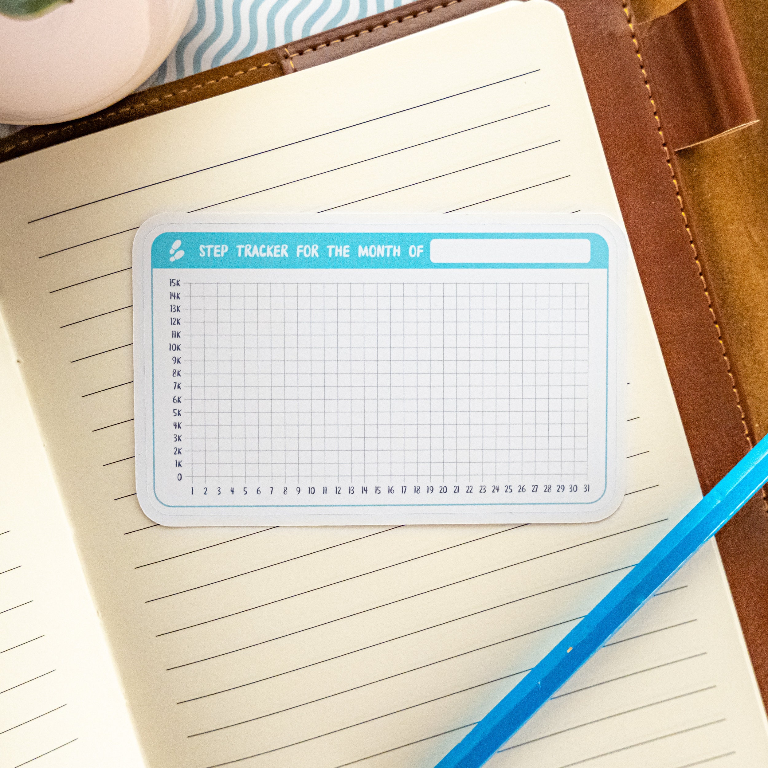 Monthly Steps Tracker Sticker | Daily Step Tracker Graph | Walking ...