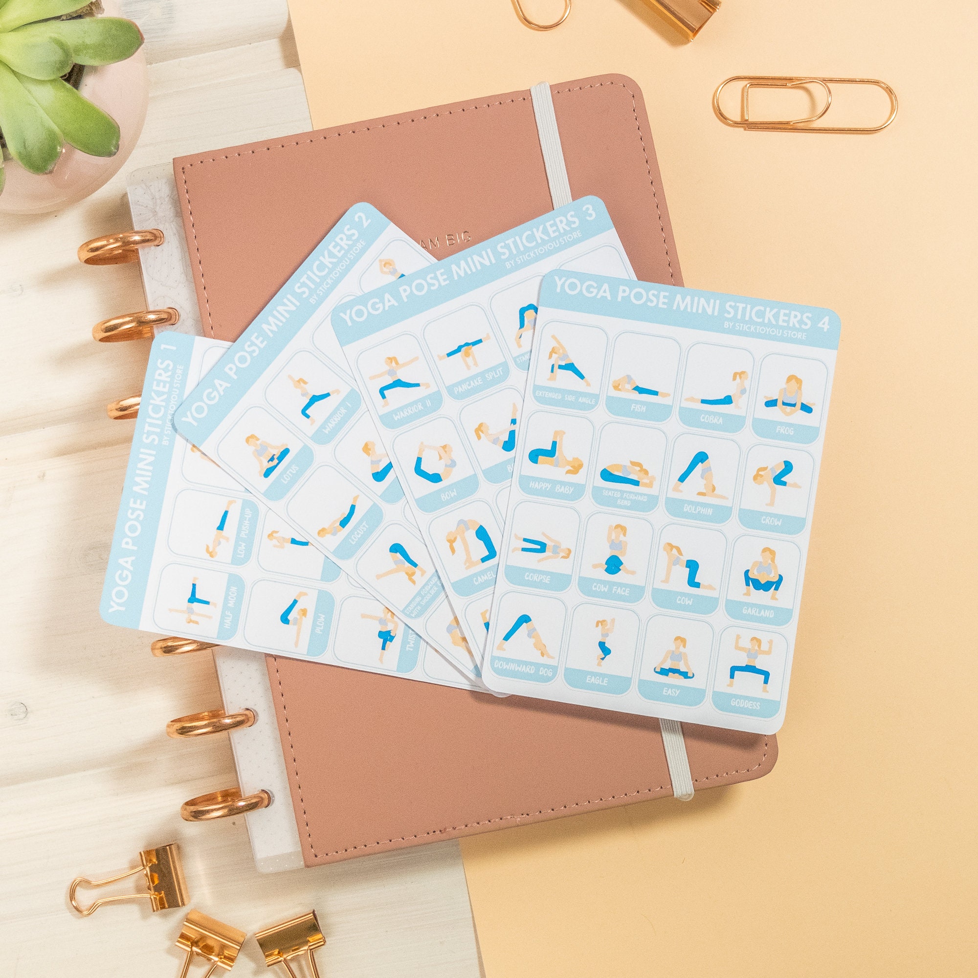 Mini Yoga Pose Planner Stickers Yoga Decorative Stickers Etsy UK