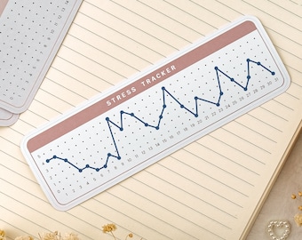 Monthly Stress Tracker Stickers: Health & Self-Care Journal Stickers