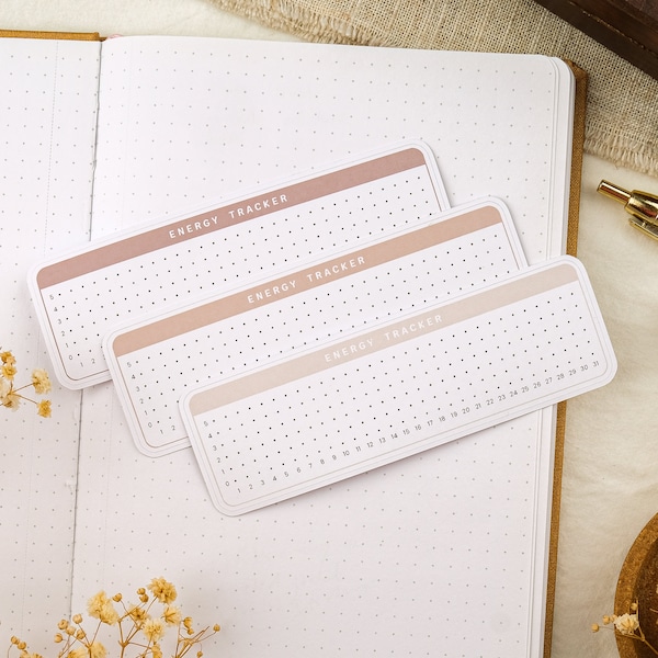 Monthly Energy Tracker Sticker. Perfect to Track your Energy Levels, Wellness Tracker, Self Care Journal, Energy Stickers