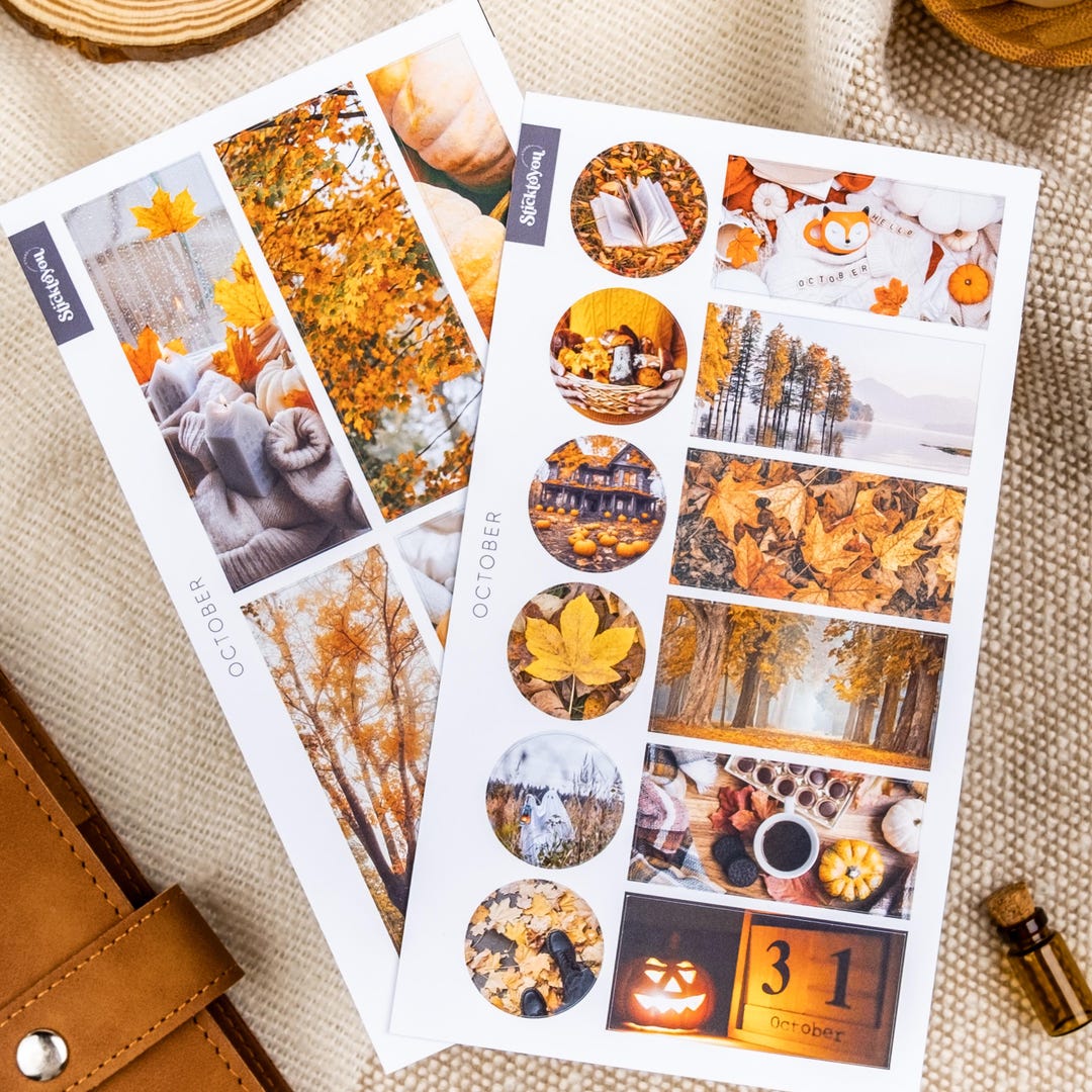 October Sticker Set – Fall Sticker Sheets for Journals & Planners ...