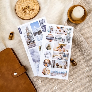 Decemberstickers | Gezellige winterstickers | Kerststickers | Seizoensstickers | Gezellige kerststickers | Maandelijkse stickerset voor tijdschriften