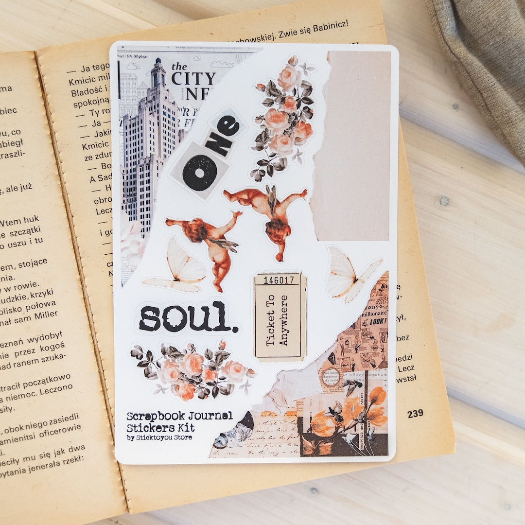 Vintage Journal Sticker Sheet | Ephemera Stickers for Junk Journals ...