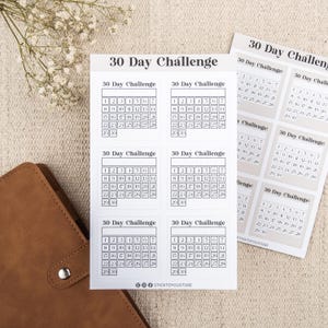 30 Day Challenge Tracker Stickers: Monthly Goal Habit Planner image 9