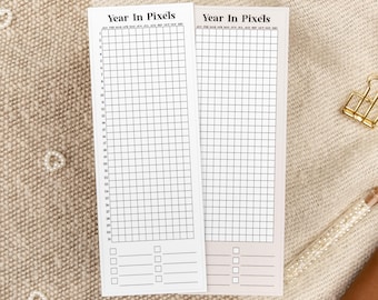 Yearly Tracker Sticker Bundle: Mood, Sleep, Water, Exercise, & 'Year in Pixels'