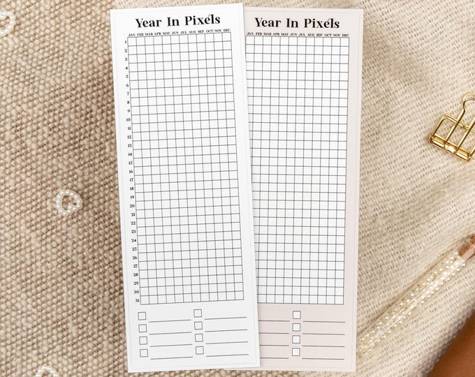 Yearly Tracker Sticker Bundle: Mood, Sleep, Water, Exercise, & 'Year in Pixels'