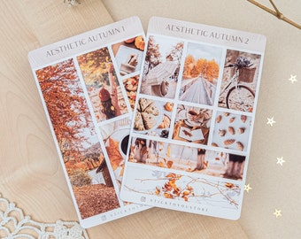 Aesthetic Autumn Stickers • Autumn Fall Stickers Sheet • Fall Theme Stickers • Autumn Season Stickers • Bullet Journal and Scrapbook •