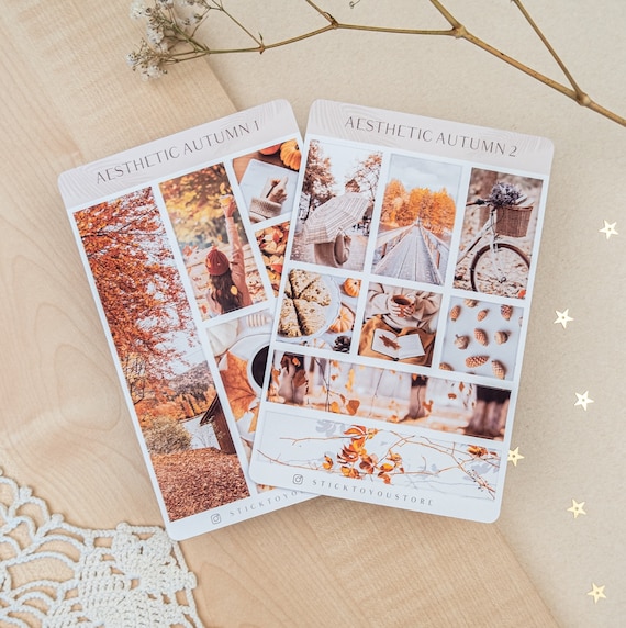Aesthetic Autumn Stickers • Autumn Fall Stickers Sheet • Fall Theme Stickers • Autumn Season Stickers • Bullet Journal and Scrapbook •