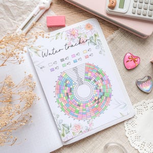 Årlig vattenmätare | Vätskemätare | Sidklistermärken för A5-journaler | Dricksvattenmätare | Bullet Journal-klistermärken