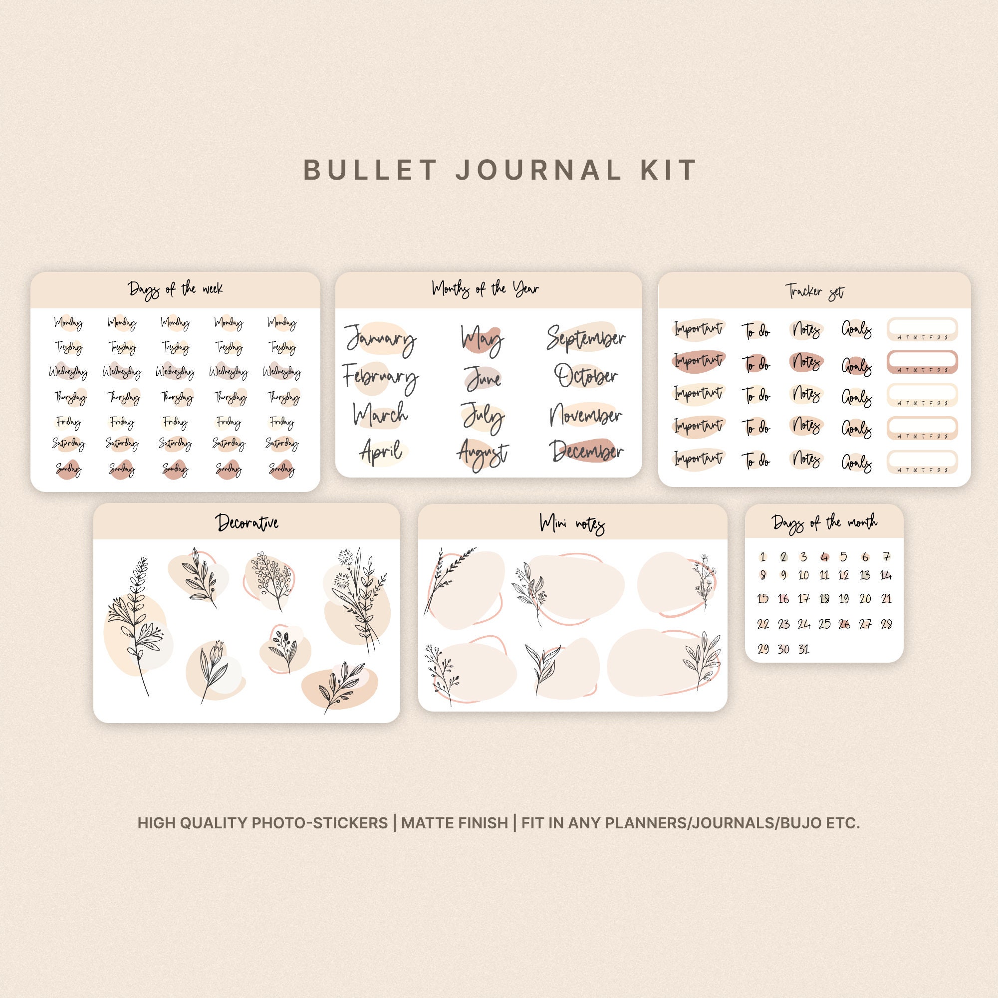 Journaling Set of 64 Items,journaling Kit,planner Supplies,journals Gift Set,bullet  Journaling Kit,scrapbooking Kit-ch-tp-113 