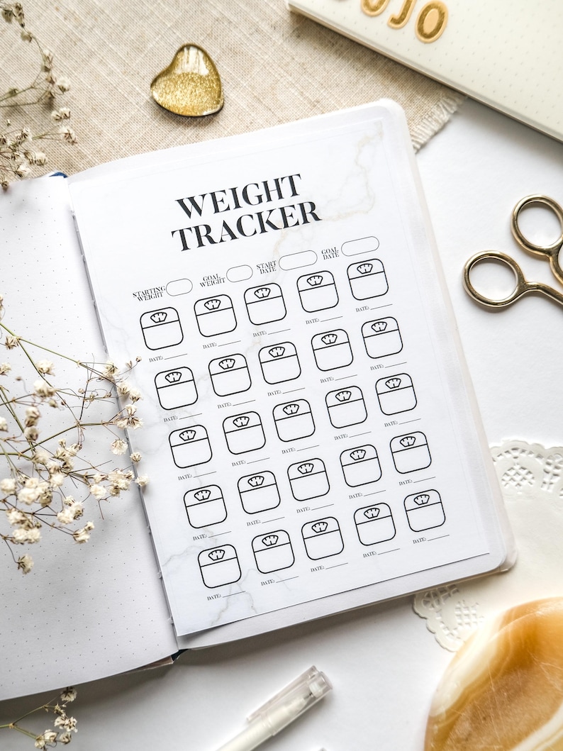 Fat Tracker Notebook Weight Tracker Sticker – Stick in Page for A5 Journals and Planners ...