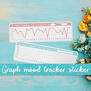 Rastreador de estado de ánimo gráfico, pegatinas para realizar un seguimiento de su salud mental, pegatinas de planificación para cualquier diario.