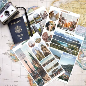 Germany Travel Stickers Germany Travel Journal Famous Landmarks Stickers Gift for Travel Lover Destination Stickers for Planning your Trip.