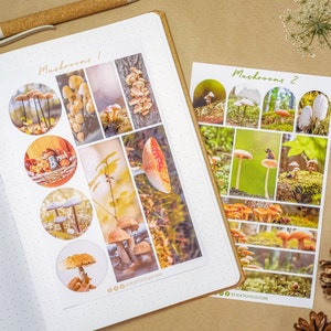 Mushroom Sticker Sheet: Cottagecore Planner Stickers