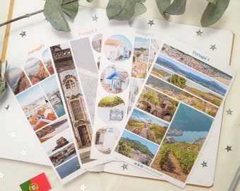 Reisstickers Portugal: plakboekstickers dagboek