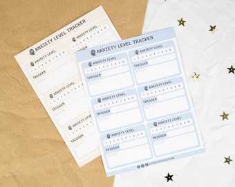 Anxiety Level Tracker Sticker, Mental Health Care, Anxiety Triggers, Wellness Planner.