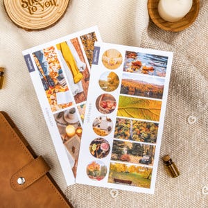 September-stickerset | Herfststickers | Herfststickers | Maandelijkse decoratieve stickers | Seizoensstickers | Gezellige herfststickers |