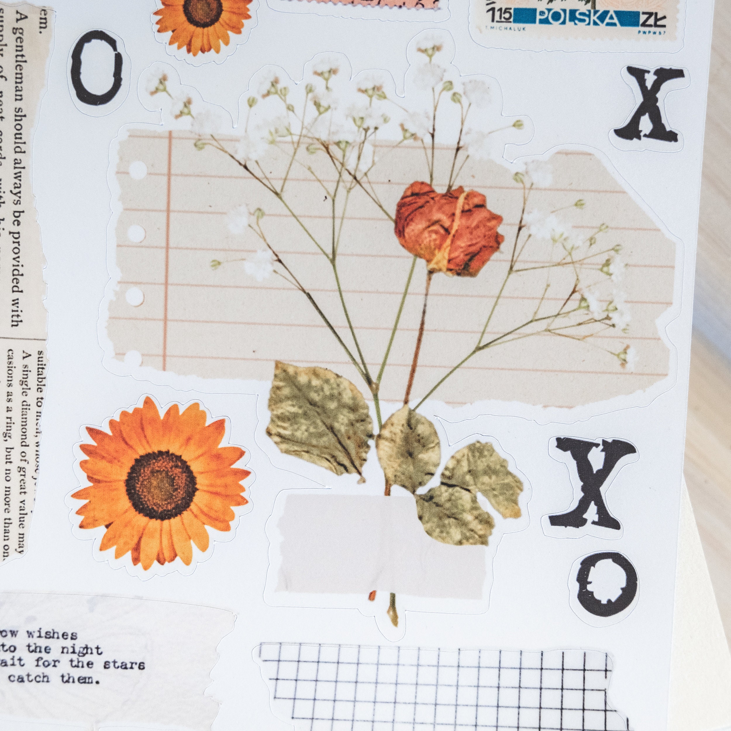 vintage style scrapbook journal kit ripped pages sticker fur etsy