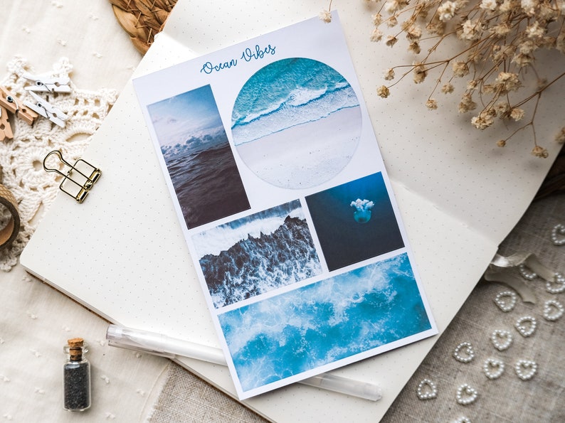 OCEAN Vibes Stickers Sheet for Bullet Journal Sea Water Wave - Etsy