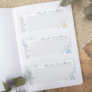 Maandelijkse stemmingstracker, emotiestracker, stemmingsgrafiek, zelfzorgstickers, geestelijke gezondheidsstickers, Bujo stemmingstracker, stemmingslogboeksticker