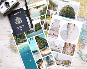 Adesivi di viaggio in Thailandia: adesivi per diario fotografico thailandese, adesivi per planner
