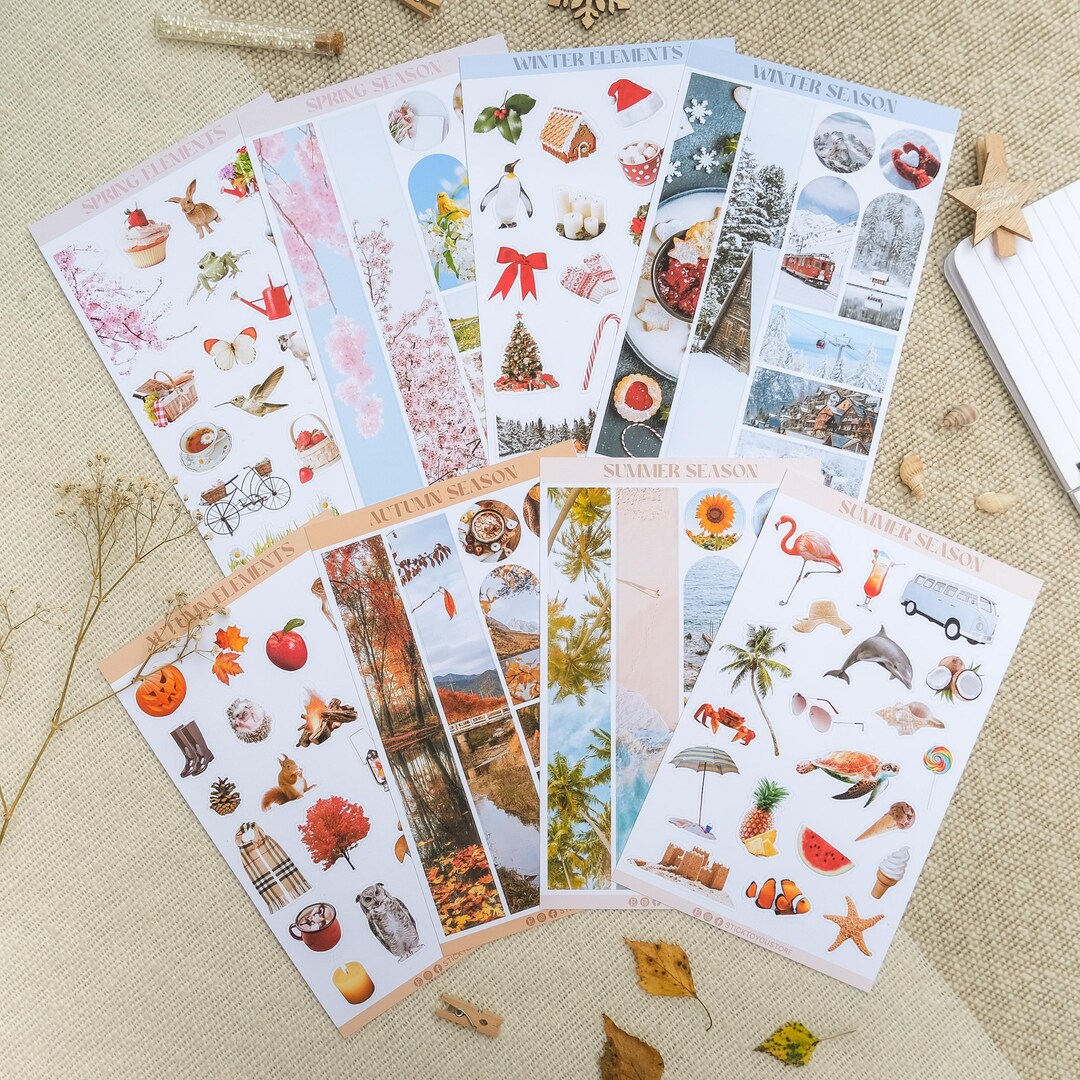 Seasonal Sticker Pack | Autumn Winter Spring Summer Stickers ...