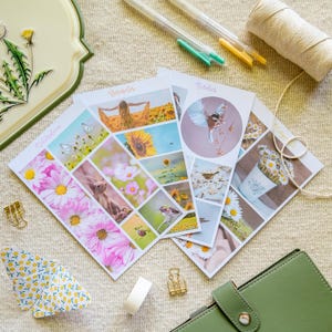 Feuilles d'autocollants NATURE, Stickers Bullet Journal, Stickers agenda, Stickers scrapbooking, Sticker fleur, Stickers nature