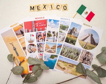Mexico Travel Journal Landmark Destination Sticker Sheets for Planners and Travel Lovers