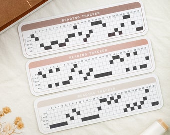 Monthly Reading Tracker Sticker – Daily Reading Log, Book Tracker Sticker, Pages Read Tracker for Journals, Gift for Readers and Book Lovers