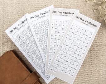 100 Day Challenge Tracker Sticker: Goal Progress, Self-Care