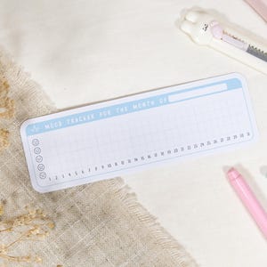 Pegatina de seguimiento mensual del estado de ánimo / Seguimiento diario del estado de ánimo y las emociones para bullet journals y planificadores / Pegatina de registro del estado de ánimo 1 MONTH (BLUE)