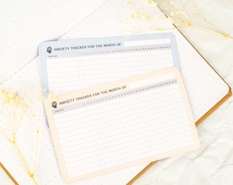 Anxiety Symptoms Tracker Sticker, Mental Health Journal, Self Care Stickers.