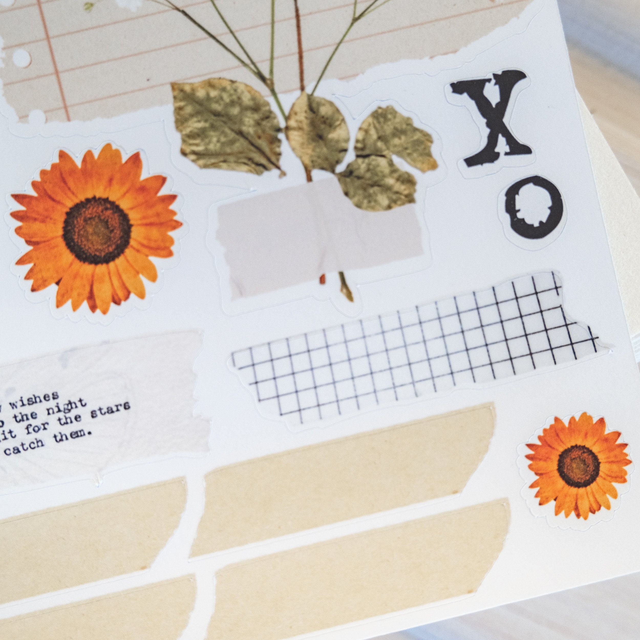 vintage style scrapbook journal kit ripped pages sticker fur etsy