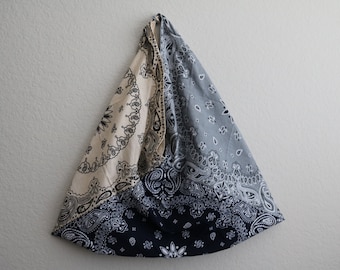 Custom Paisley Bandana Tote Bag, Made to Order, Reversible Option