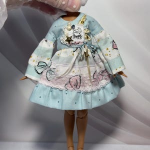 Dress for Blythe, Blythe outfit, clothes for blythe, blythe doll, clothes for Blythe doll, doll clothes, Blythe embroidered dress