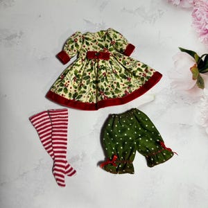 Christmas Set Blythe outfit, clothes for blythe,  blythe doll, Set clothes for Blythe doll, doll clothes, Blythe Christmas dress