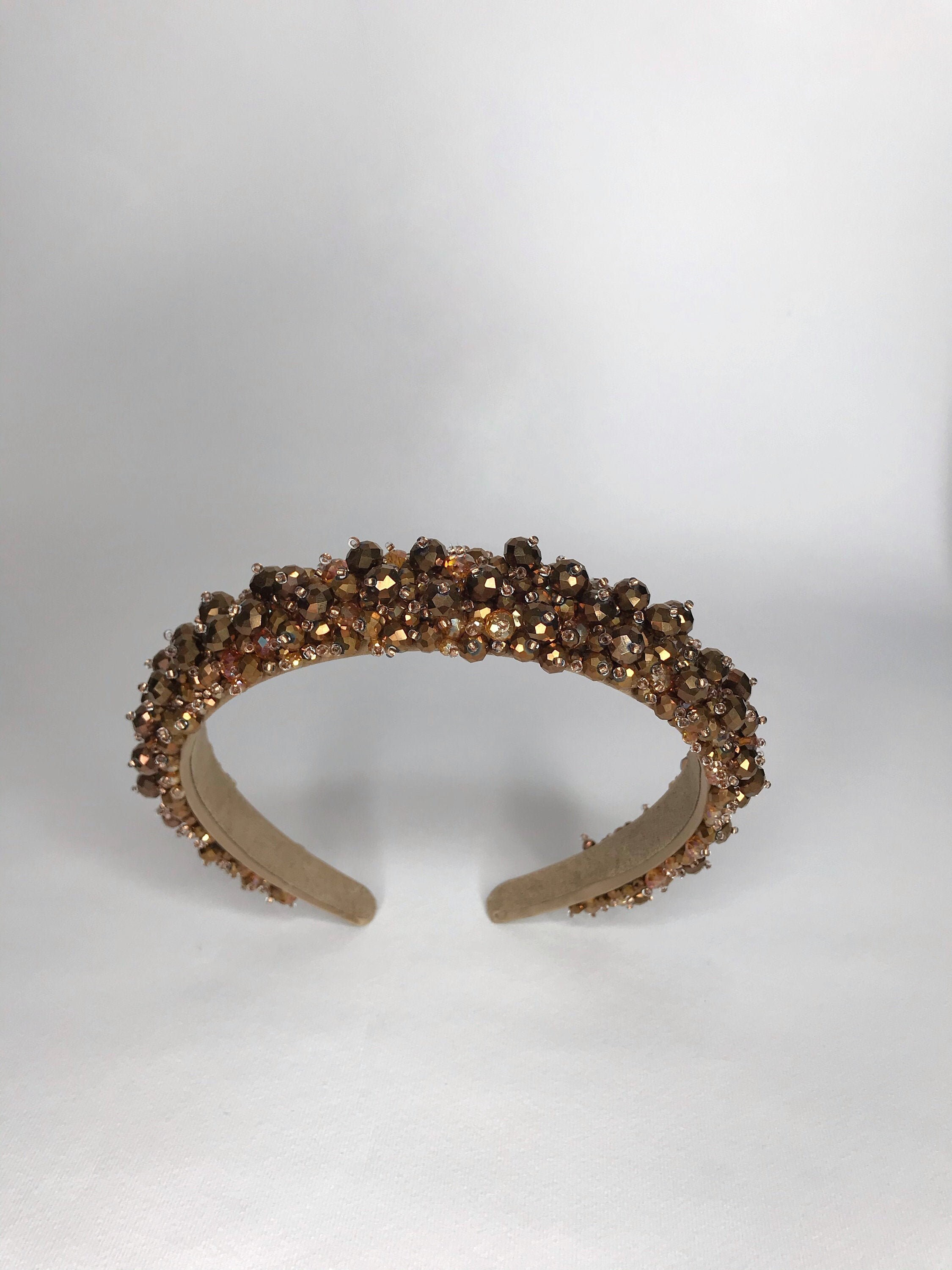 Jeweled Headband Beaded Headbands for Women Gold Crystal Tiara Etsy