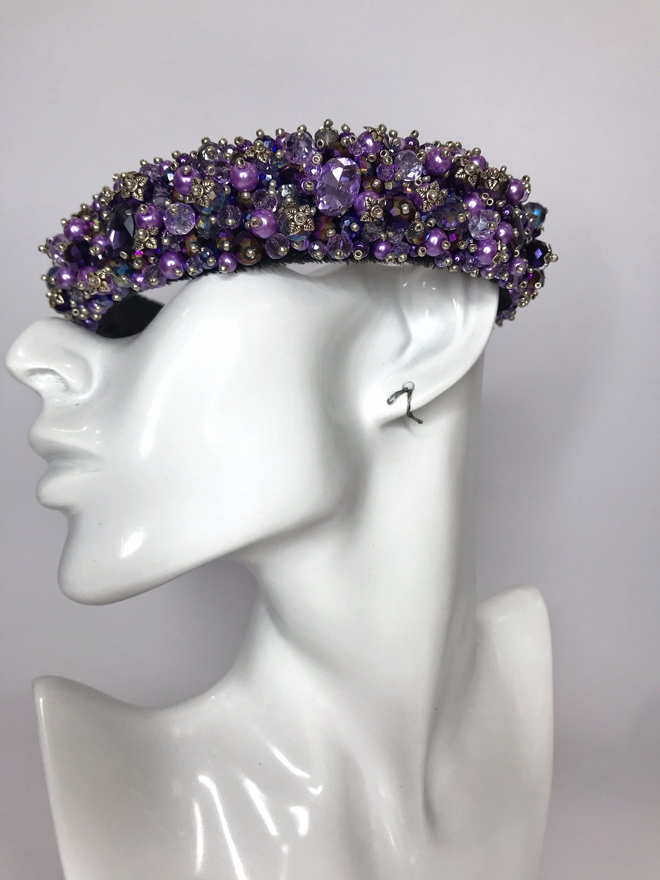 Purple hair accessory Crown Party jewellery Crystal headbands Etsy