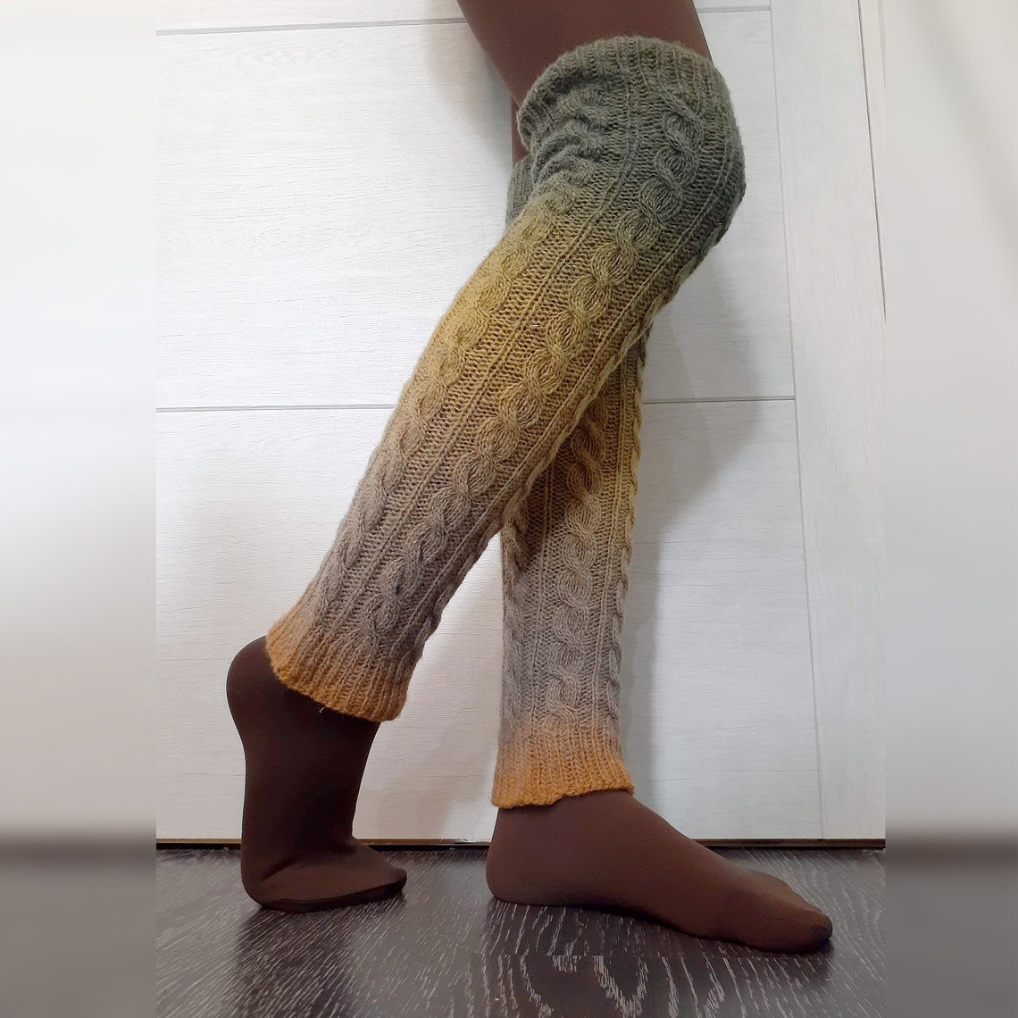 Leg Warmers Knit Wool Leg Warmers Lambs Wool Over the Knee Etsy