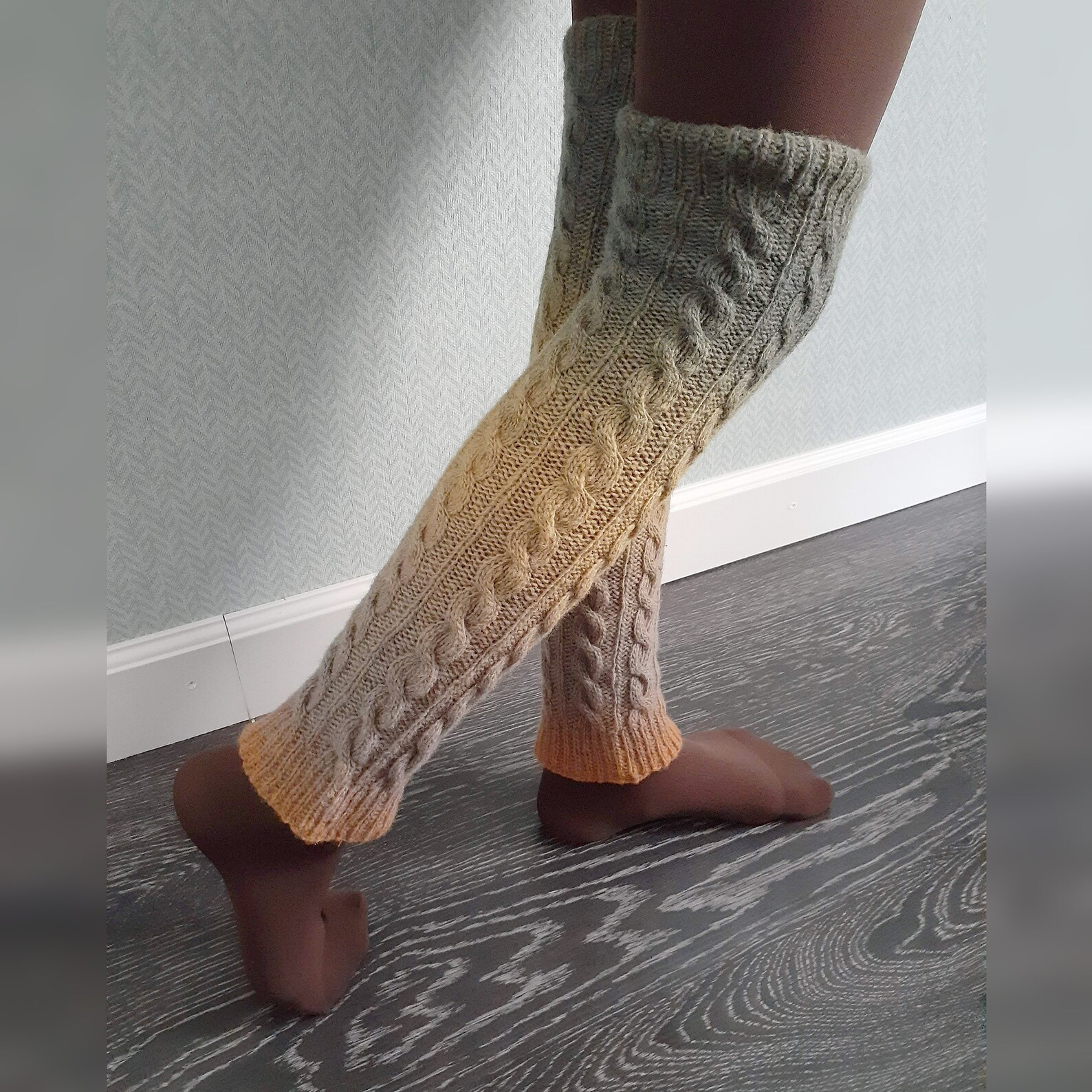 Leg Warmers Knit Wool Leg Warmers Lambs Wool Over the Knee Etsy