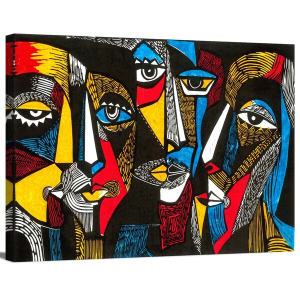 Colorful Faces Art Etsy