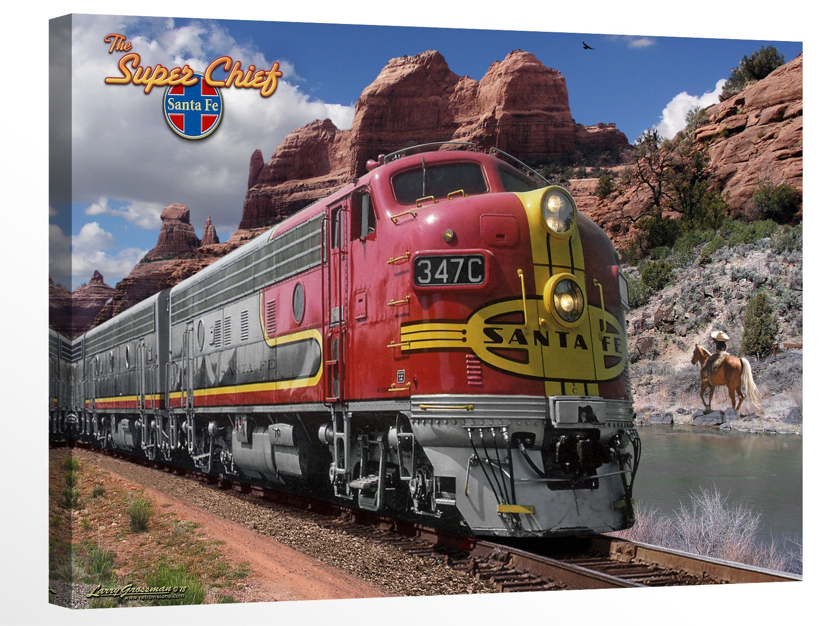 Retro Poster the Santa Fe Super Chief 1955 by Etsy