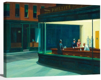 Nighthawks 1942 by Edward Hopper Fine Art Poster Print Artwork Framed Canvas Print Wall Art Office Decor Home Decorations