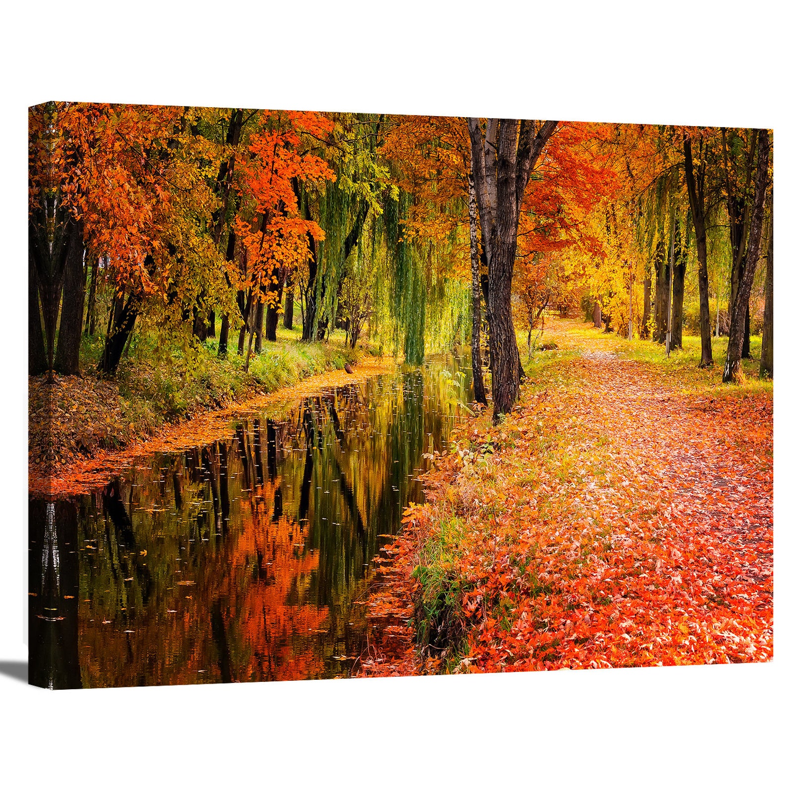 Autumn Landscape Beautiful Colored Trees Over the River - Etsy