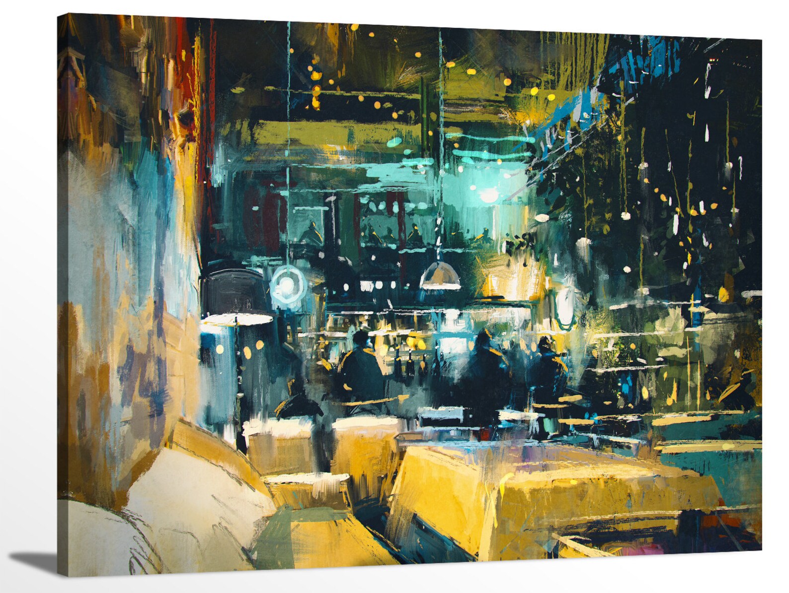 Inside the Bar Lounge Restaurant View Modern Oil Painting Food Etsy