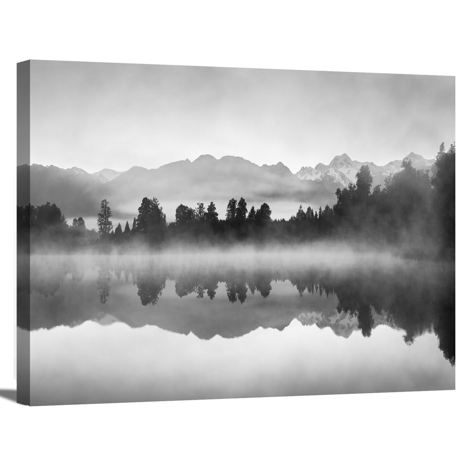 Black and White Lake Mountain View Trees Forest Landscape - Etsy