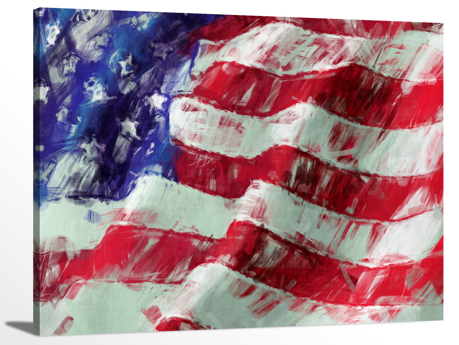 American Flag Abstract Oil Painting US USA America Modern Etsy